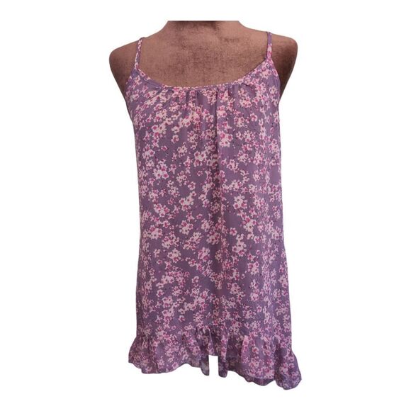Cherry blossom sheer chiffon high low tunic size M - Picture 3 of 6